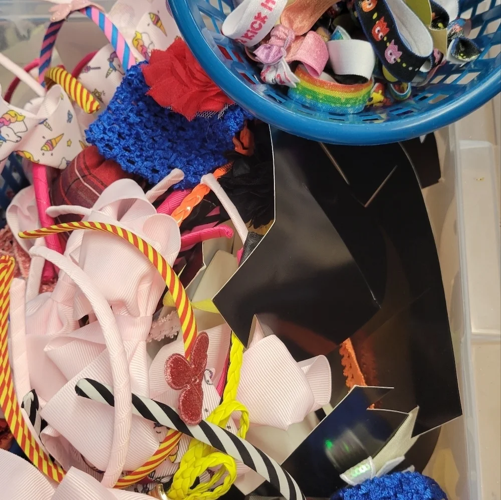 Mystery Bag Colorful Kids Headbands Barettes Hair Ties 12+ Per Bag